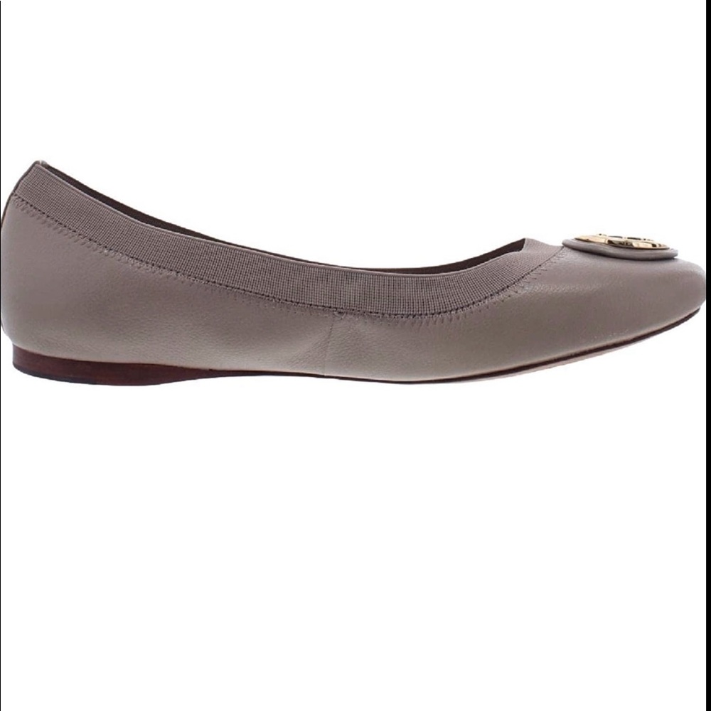 Tory Burch Caroline 2 Leather Ballet Flats Grey - image 2